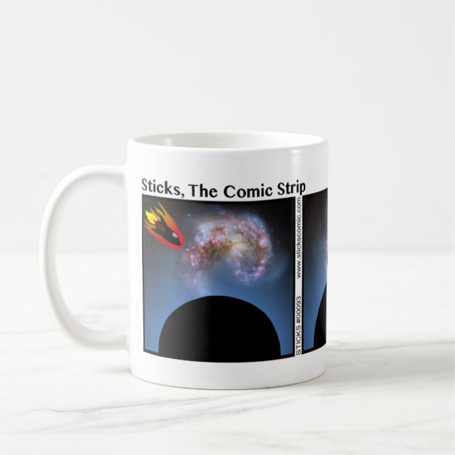 Caneca De Café Spaceship Engraçado Stickman Mug - 093 (Esquerda)