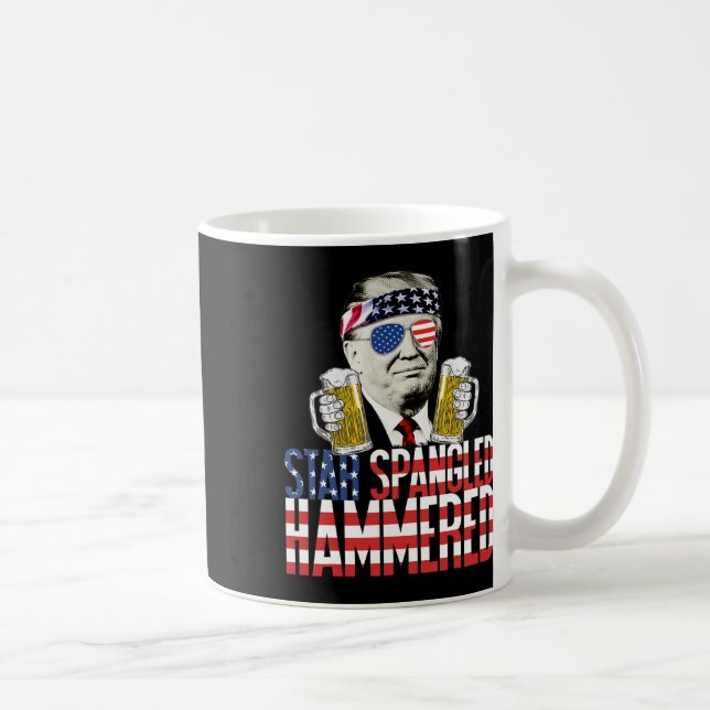 Caneca De Café Spangled Hammered Presidente Donald Trump Beer Lov (Direita)