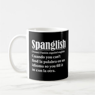 Caneca De Café Spanglish Funny Definition espanhol inglês