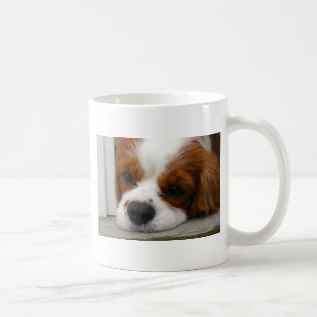 Caneca De Café Spaniel de rei Charles descuidado (Direita)