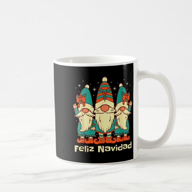 Caneca De Café Spanish Christmas Gnomes Feliz Navidad  (Direita)