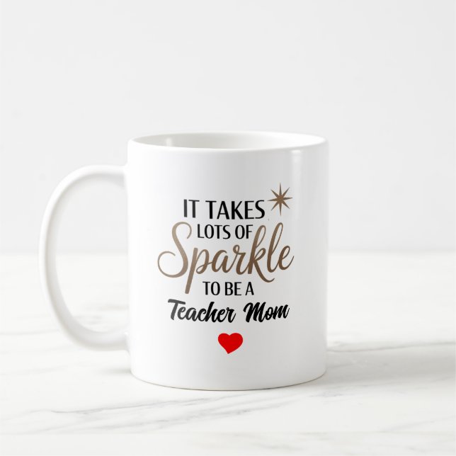 Caneca De Café ✨ Sparkle Cite Presente para a Professora Mãe (Esquerda)