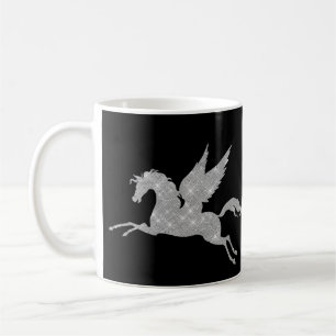 CANECA DE CAFÉ SPARKLE UNICORN MUG DE PRATA NEGRA