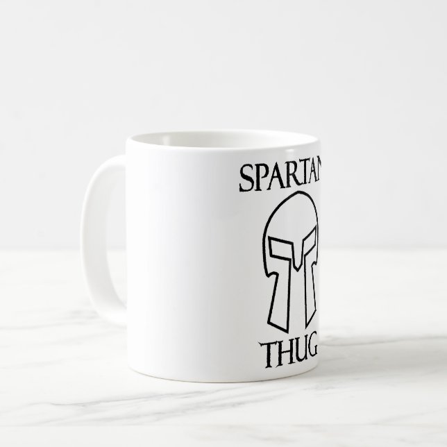Caneca De Café Spartan Thug - Clássica 11 oz branca (Frente Esquerda)