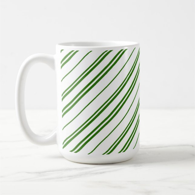 Caneca De Café Spearmint Candy Cane Christmas Stripes (Esquerda)