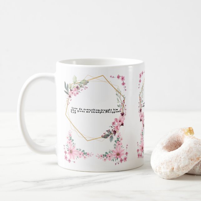 Caneca De Café special coffee mug with biblical quote (Com Donut)