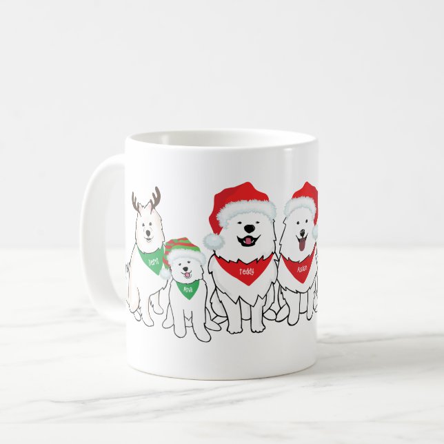 Caneca De Café Special edition design featuring Aslan the samoyed (Frente Esquerda)