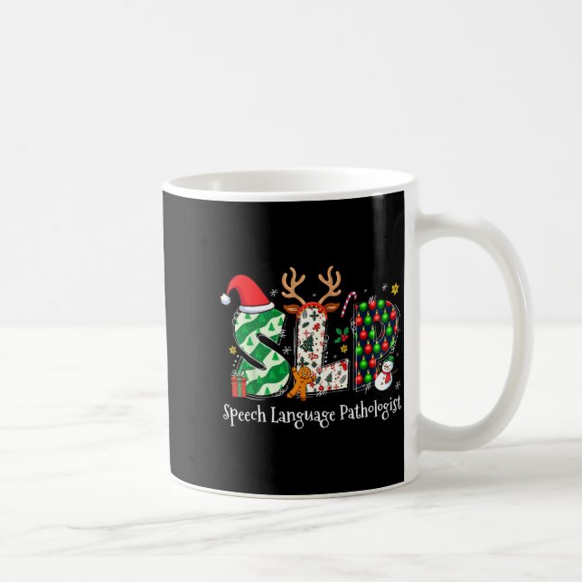 Caneca De Café Speech Language Pathologist Reindeer Santa Hat Slp (Direita)