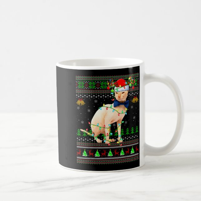 Caneca De Café Sphynx Cat Ugly Christmas Sweaters Holiday Santa C (Direita)