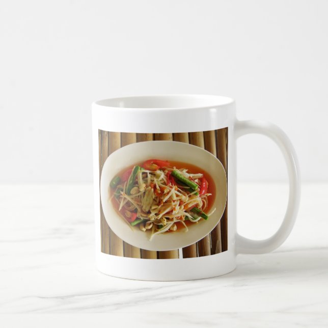 Caneca De Café Spicy Papaya Salad [Som Tam] ... Comida tailandesa (Direita)