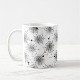 Caneca De Café Spider Web Black and White Halloween Mug