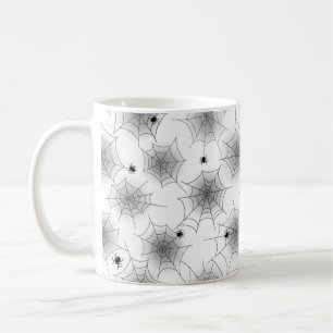 Caneca De Café Spider Web Black and White Halloween Mug