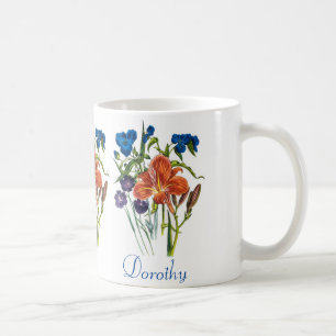 Caneca De Café Spiderwort e hemerocallis personalizados