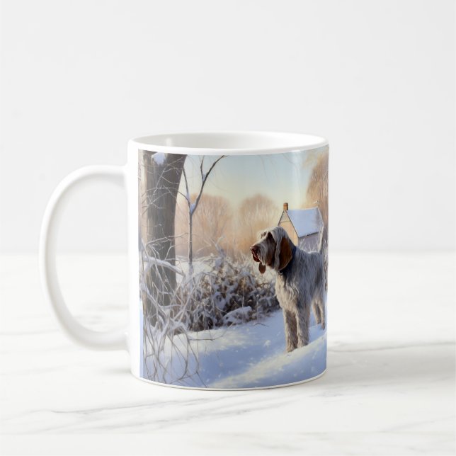 Caneca De Café Spinone Italiano Deixe-o nevar no Natal (Esquerda)