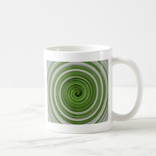 Caneca De Café spiralpattern Verde-branco (Direita)