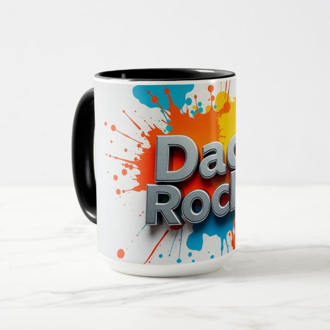 Caneca de Café Splash Rocks Pai Vibrante | Persona (Frente Esquerda)