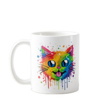 Splat Cat Rainbow Design Mug