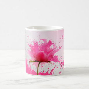 Caneca De Café Splatter de pintura do Abstrato do ventilador rosa