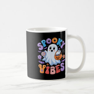 Caneca De Café Spookes Vibes Ghost Retro Groovy Halloween Kids Gi