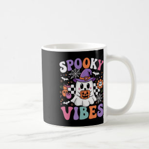 Caneca De Café Spookes Vibes Ghost Retro Groovy Halloween Kids Gi