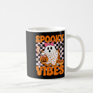 Caneca De Café Spookes Vibes Ghost Retro Groovy Halloween Mulhere