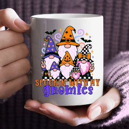 Caneca De Café "Spookin" Com Meus Gnomos: Amigos do Dia das Bruxa