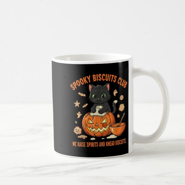 Caneca De Café Spooky Biscuits Club Cat Funny Halloween Baking  (Direita)