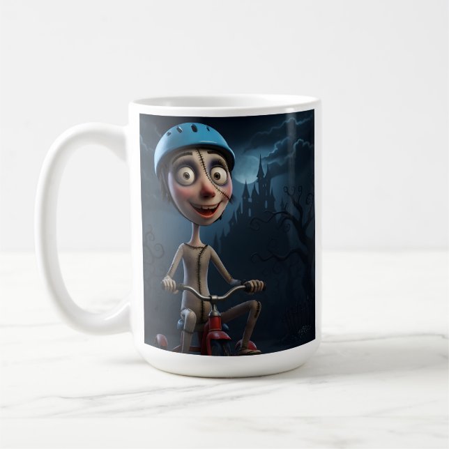 Caneca De Café Spooky Cartoon Biker (Esquerda)