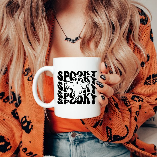 Caneca De Café Spooky Cute Ghost Halloween (Criador carregado)