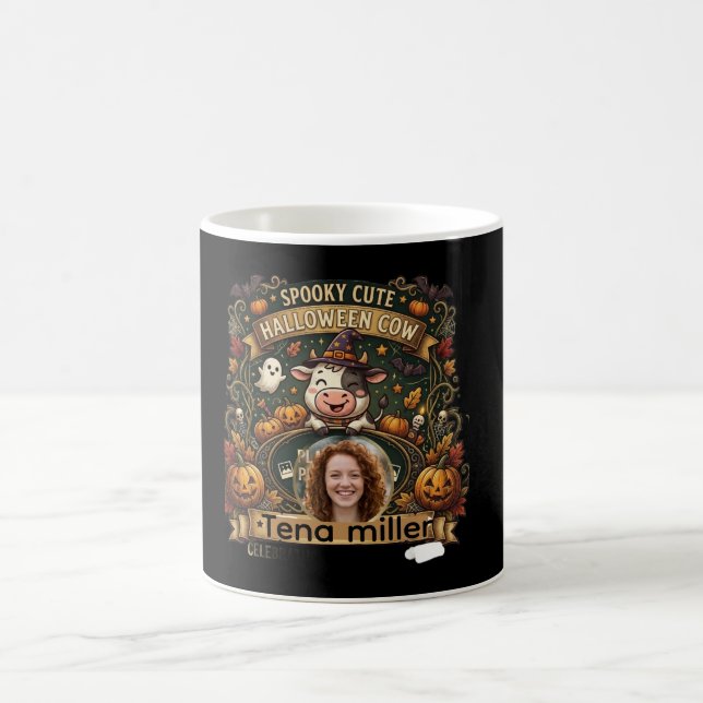 Caneca De Café Spooky Cute Halloween Cow Personalized Party Suite (Centro)