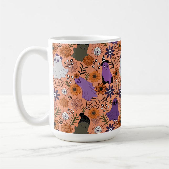 Caneca De Café Spooky floral (Esquerda)