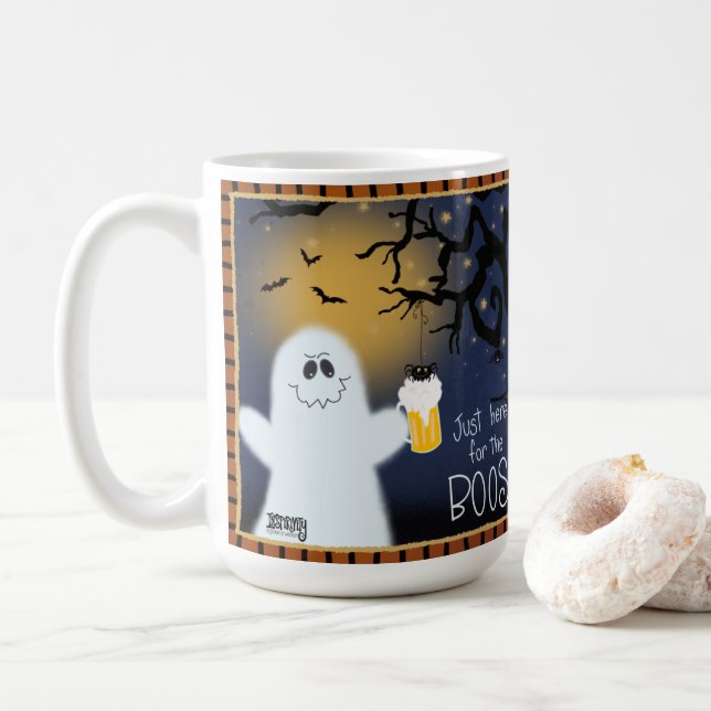 Caneca De Café Spooky Ghost Cute Boos Inspirivity Café Mug (Com Donut)