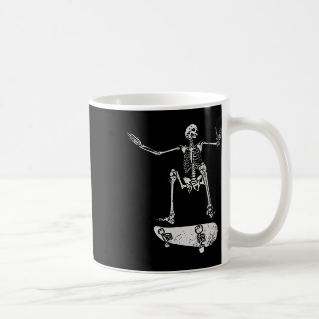 Caneca De Café Spooky Halloween Party - Skateboarding Skeleton Co (Direita)