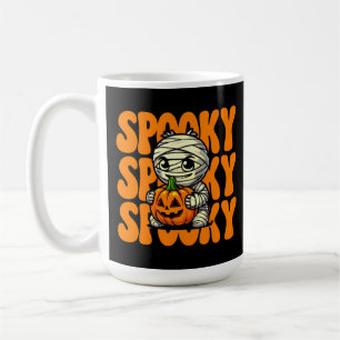Caneca De Café Spooky Mummy Hugging Pumpkin Halloween