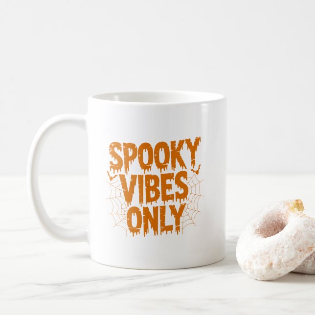 Caneca De Café Spooky Vibes Only Halloween (Com Donut)