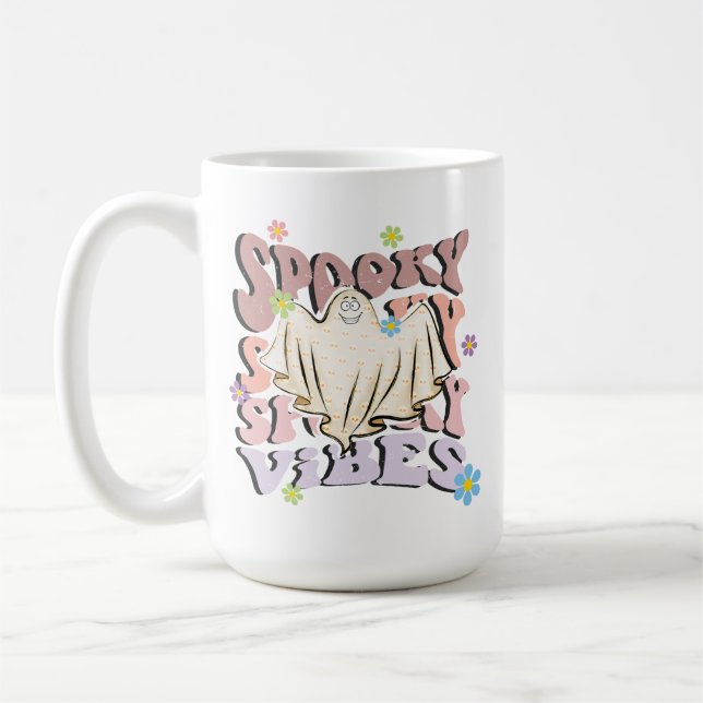 Caneca De Café Spooky Vibes Retro Halloween (Esquerda)