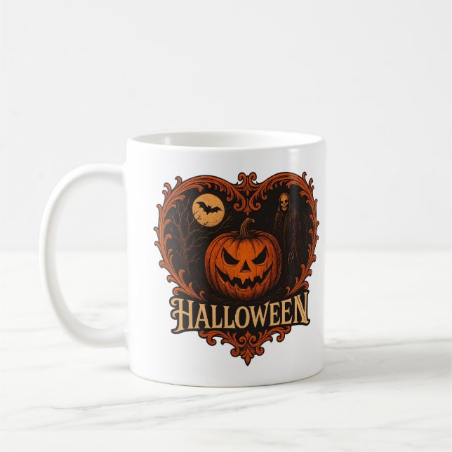 Caneca De Café Spooky Yet Stylish Classic Mug 11 oz – Halloween-I (Esquerda)
