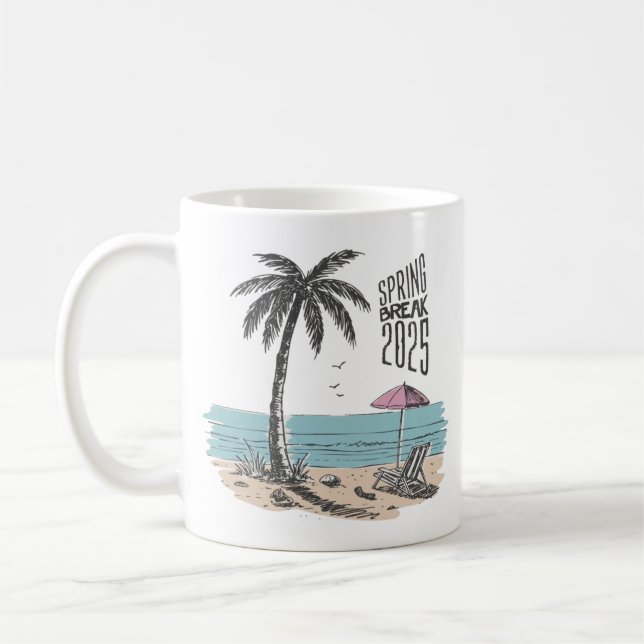 Caneca De Café Spring Break 2025 Beach Vibes (Esquerda)
