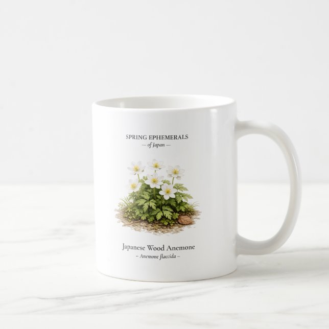 Caneca De Café Spring Ephemerals of Japan – Japanese Wood Anemone (Direita)