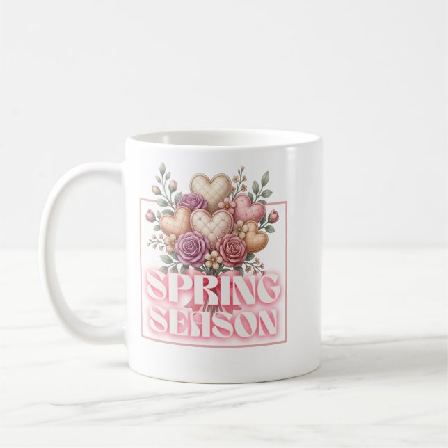 Caneca De Café Spring Floral Hearts Coffee Mug (Esquerda)