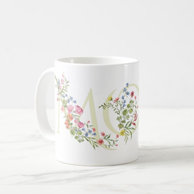 Caneca De Café Spring Flowers Pretty MOM to BE baby shower (Frente Esquerda)