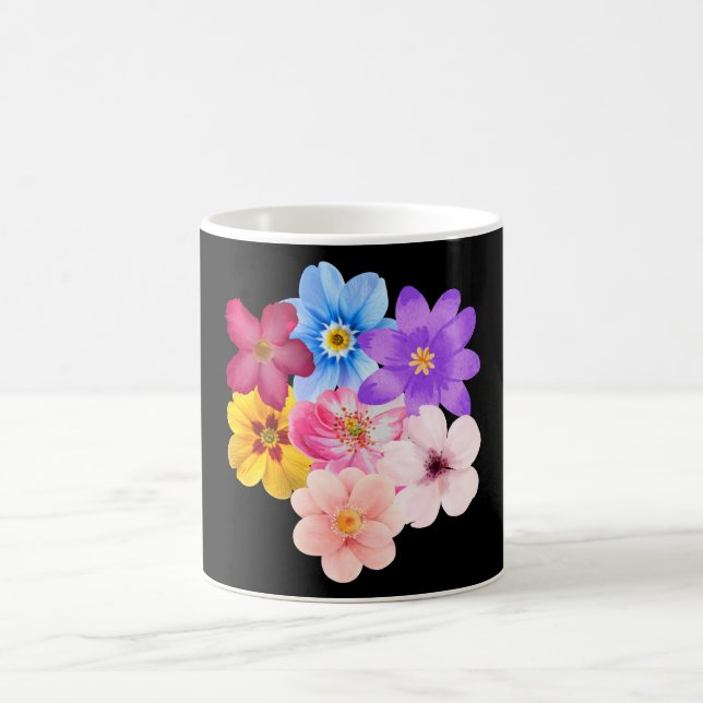 Caneca De Café Spring Harmony - Mixed Watercolor Flower Bouquet (Centro)