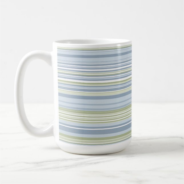 Caneca De Café Spring Rain and Tropical Blue Stripes (Esquerda)