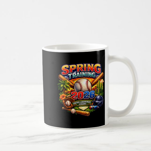 Caneca De Café Spring Training 2026 Baseball Fan Design Retro Pal (Direita)