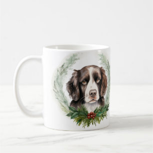 Caneca De Café Springer Spaniel da Festa de Natal