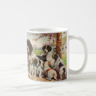 Caneca De Café springer spaniel e cachorros