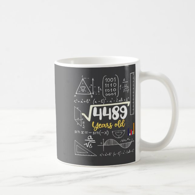 Caneca De Café Square Root Years Old Seven Teacher 67 Six 7 6 Jok (Direita)