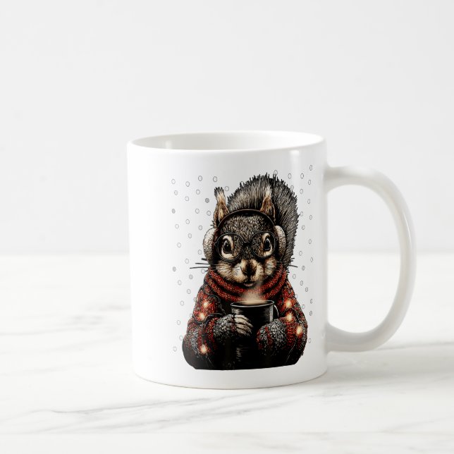 Caneca De Café Squirrel With Gles Christmas Lights Funny Coffee W (Direita)