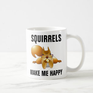 CANECA DE CAFÉ SQUIRRELS ME FAZEM FELIZ SQUIRREL CAFÉ MUG