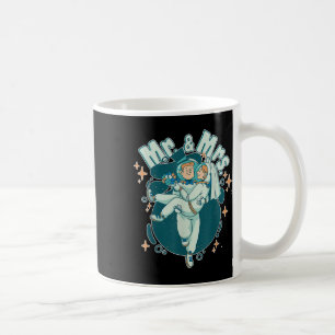 Caneca De Café Sr. &amp; Sra. Astronaut Engraçada Groom E Noiva
